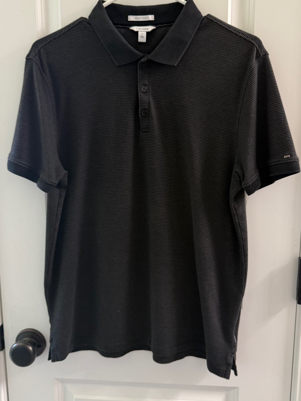 Calvin Klein Men's Black Ribbed Polo